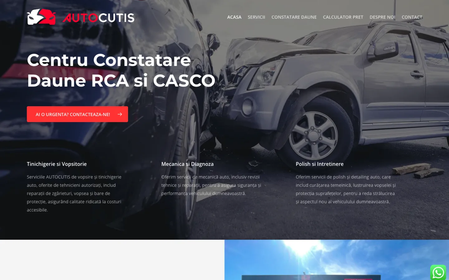 Site-ul AutoCutis, versiunea desktop