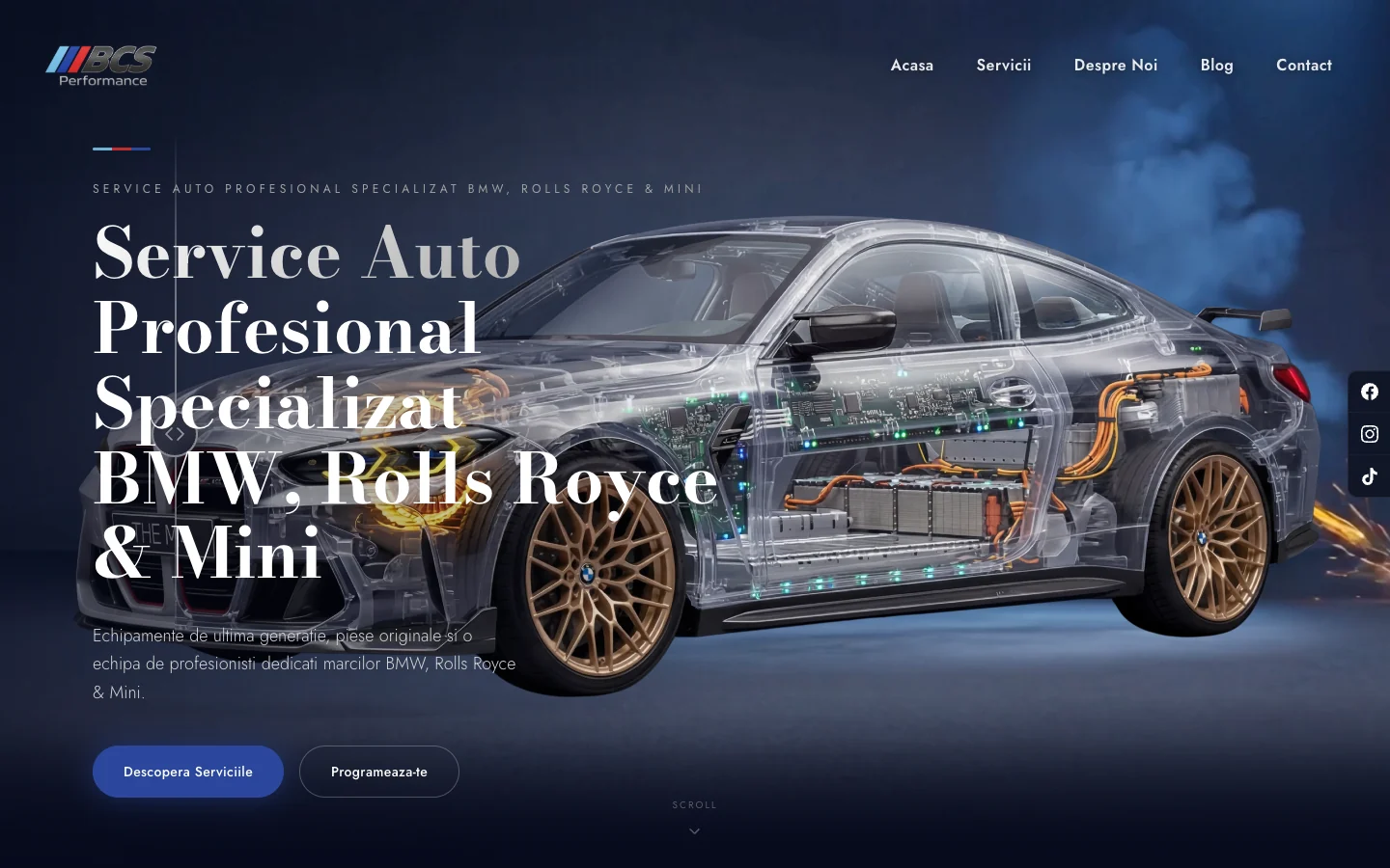 Site-ul BCS Performance, versiunea desktop
