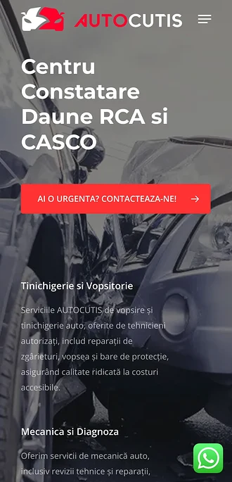 Site-ul AutoCutis, versiunea mobilă