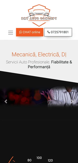 Site-ul Bry Auto Service, versiunea mobilă