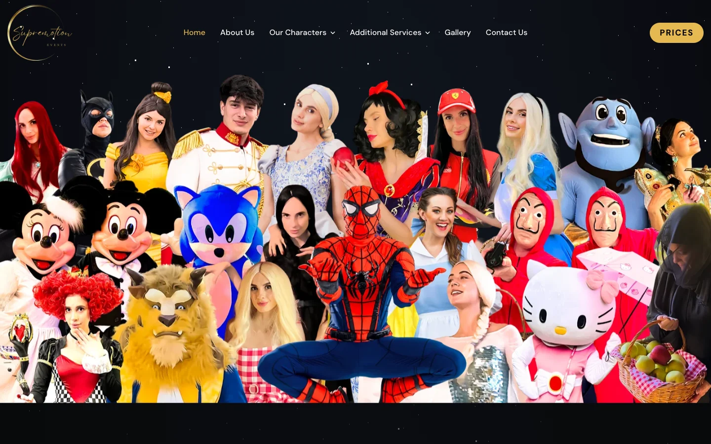 Site-ul Supremotion Events, versiunea desktop
